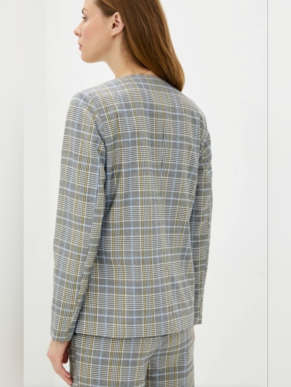 Tom Tailor (135$) | Women’s Gray Plaid Single-Button Blazer, Size 38 - Picture 3 of 12
